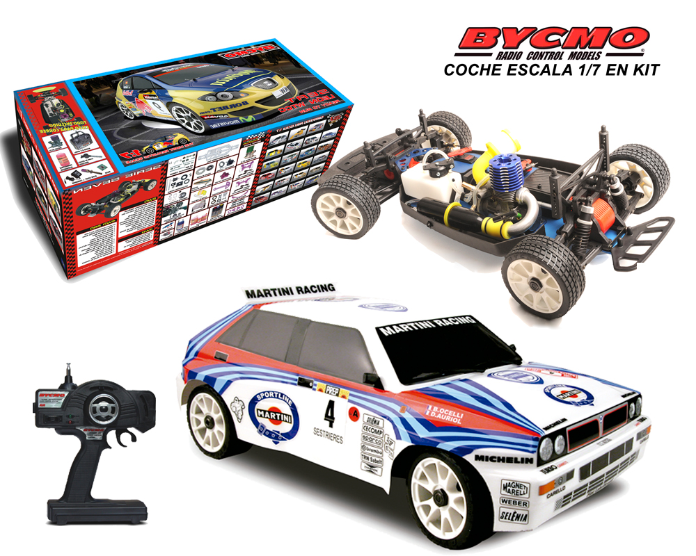 COCHE COMPLETO EN KIT LANCIA DELTA INTEGRALE SERIE EVO 1/7 +EQUIPO R/C  VOLANTE