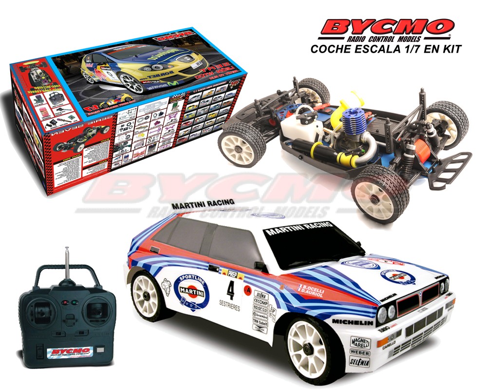 COCHE COMPLETO EN KIT LANCIA DELTA INTEGRALE SERIE EVO 1/7 +EQUIPO R/C STICKS