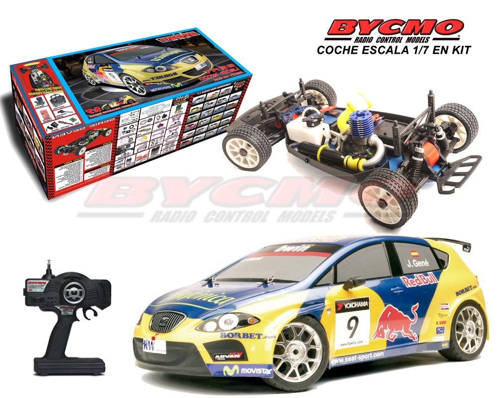 COCHE COMPLETO EN KIT SEAT LEON RED BULL WTCC 4WD SERIE EVO 1/7 +EQUIPO R/C VOLANTE