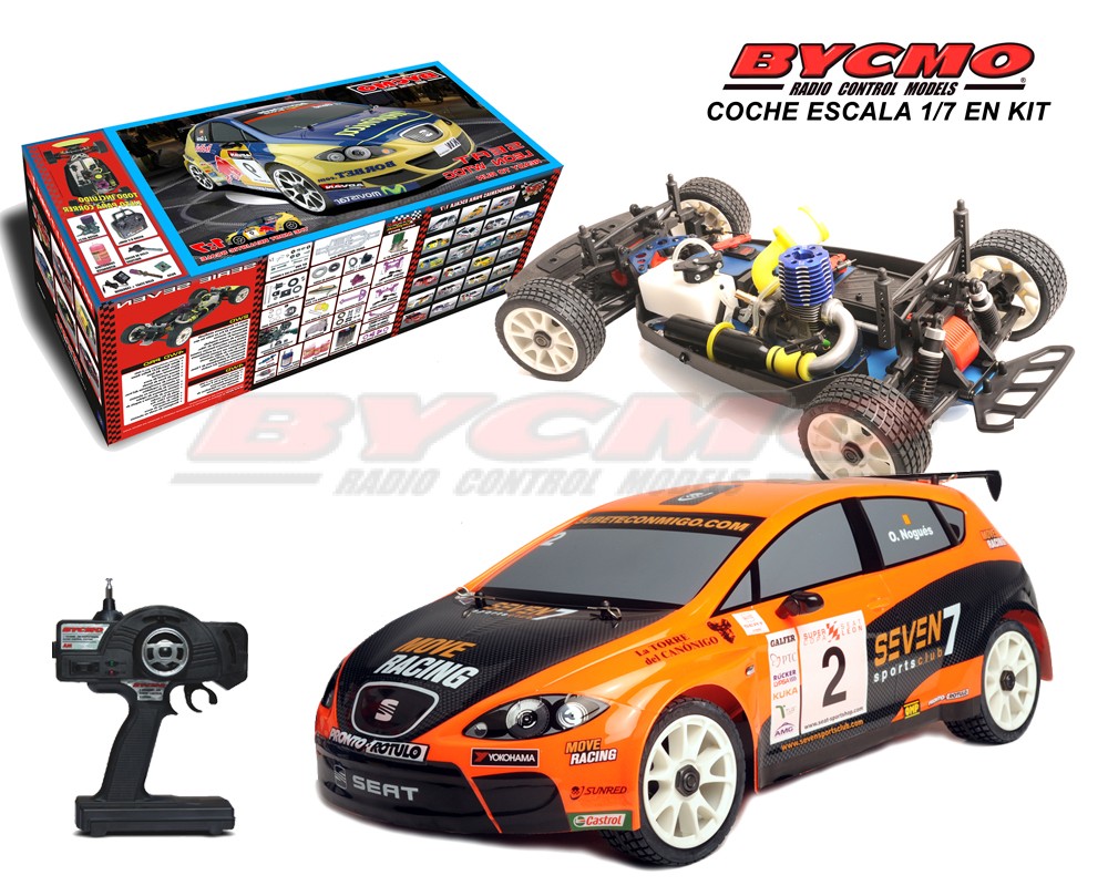 COCHE COMPLETO EN KIT SEAT LEON O. NOGUES SERIE EVO 1/7 +EQUIPO R/C VOLANTE