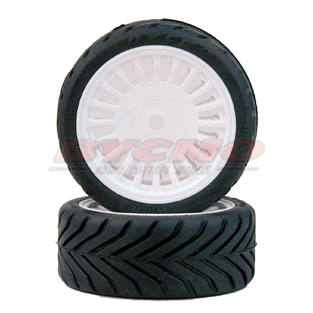 CONJUNTO NEUMATICO ‘ROAD’ +LLANTA 20P BLANCA +FOAM 1/10 (4ud.)