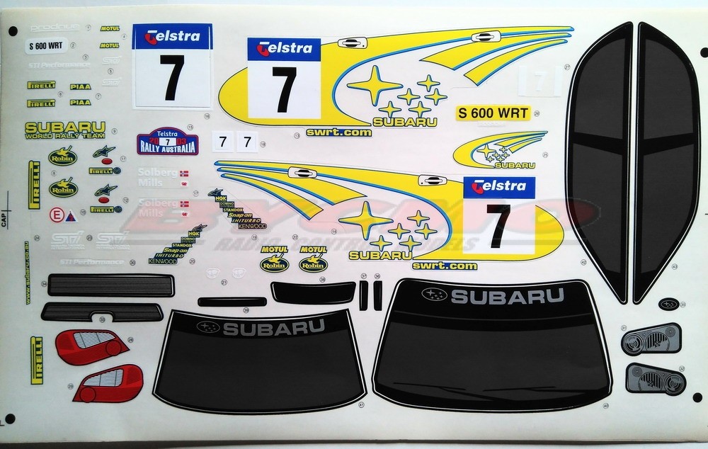 DECORACIÓN SUBARU WRC 03 1/10 T. (1u. 1 HOJA)