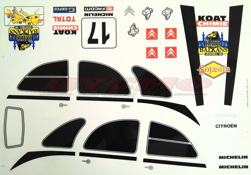 DECORACIÓN CITROËN 2CV 'RAID' 1/10 (1u. 2 HOJAS)