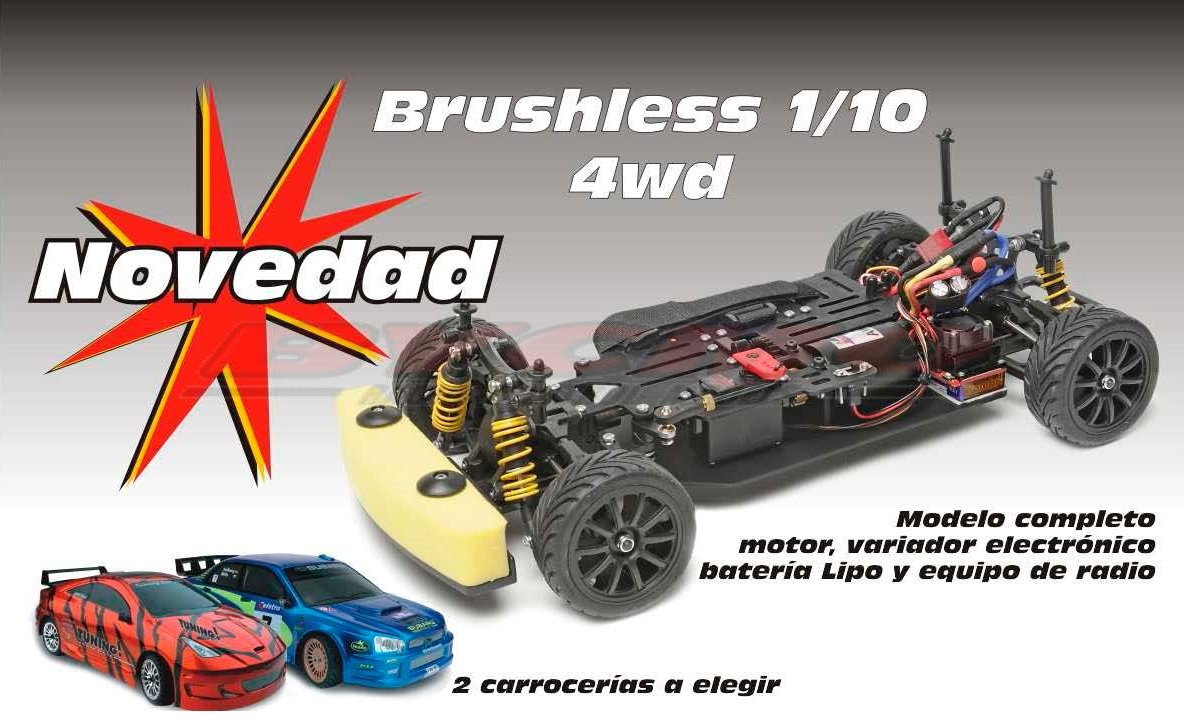 COCHE TUNING TIGER 1/10 BRUSHLESS +EQUIPO R/C STICKS